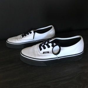 White Authentic Vans kids 3.5 womens 5